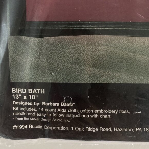 Bucilla complete kit bird bath counted cross stitch  floral songbirds craft kit‌ - Picture 3 of 4